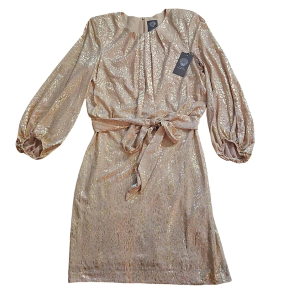Vince Camuto Woman's Dress Leopard-print Tie-detail Blouson long sleeves Mini - Picture 6 of 12